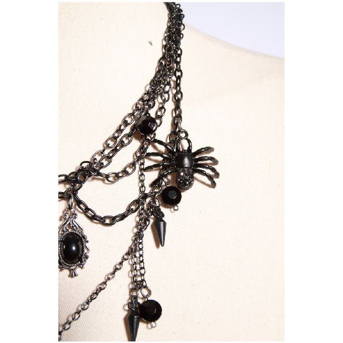  spiders beads necklace RQ-BL 1021bk  3