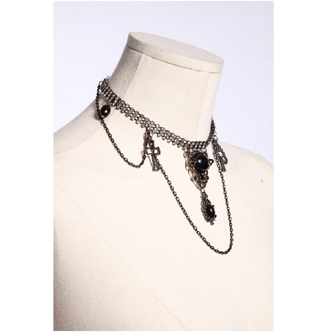  beads chains necklace RQ-BL 1022bk  3