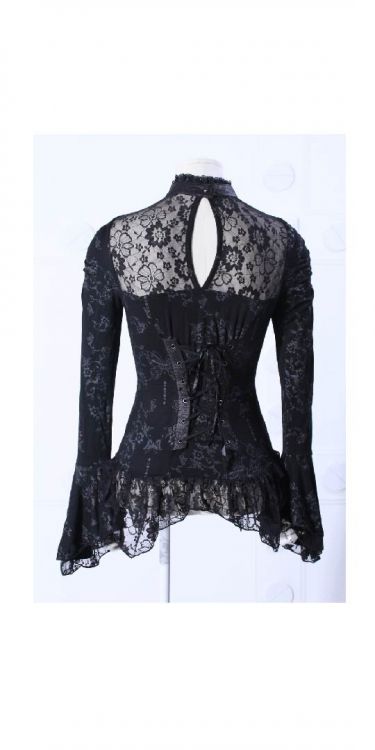  flora lace shirt RQ-BL 21037bk /  /  /  /  7