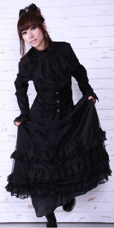  maxi ruffles skirt RQ-BL 21040bk /  /  /  /  3
