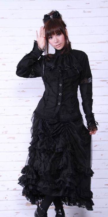  maxi ruffles skirt RQ-BL 21040bk /  /  /  /  4