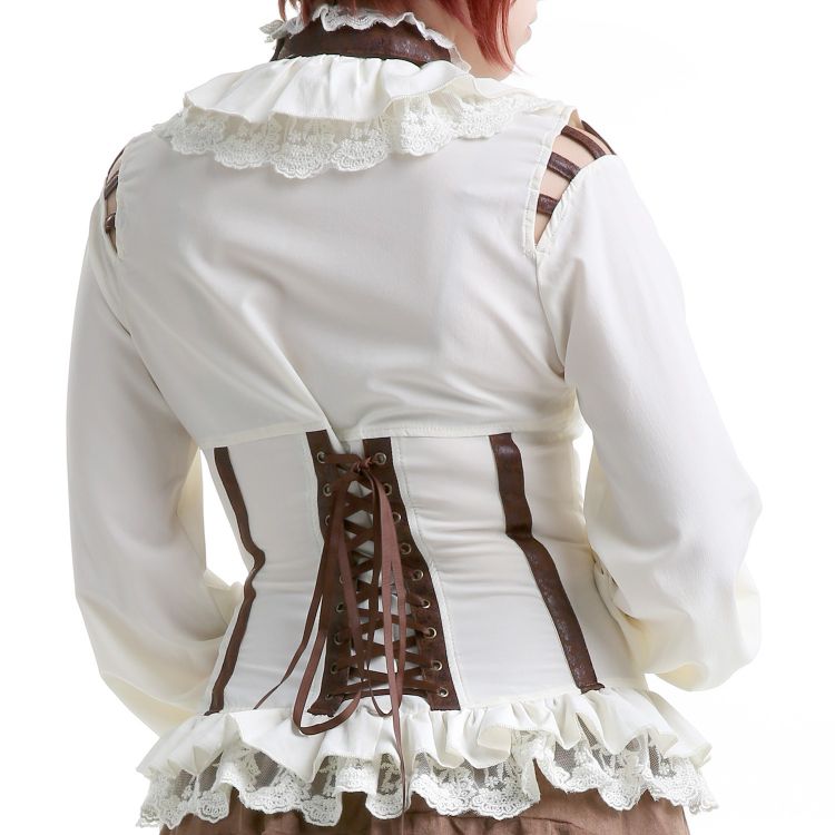  Ruffled blouse White RQ-BL SP105wh  3