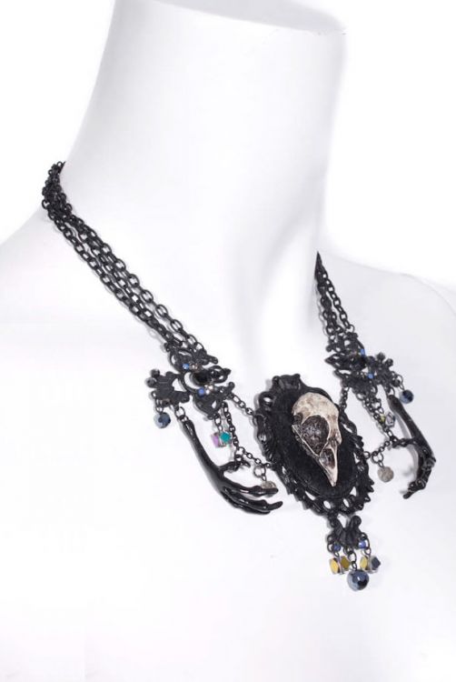  Gothic Birdhead skull necklace Black RQ-BL 1036bk  3