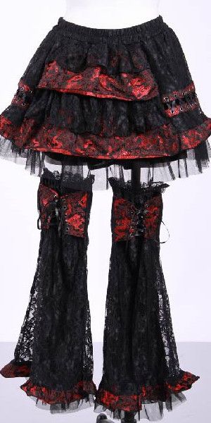 Юбка с гетрами Gothic short skirts Black/Red RQ-BL 21050br Изображение 4