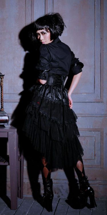  Gothic Half Long Skirt Black RQ-BL 21157bk  7
