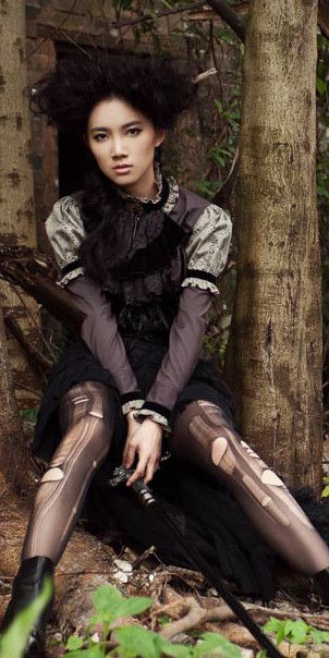  Stampunk Lace Long skirt Black RQ-BL SP067bk  3