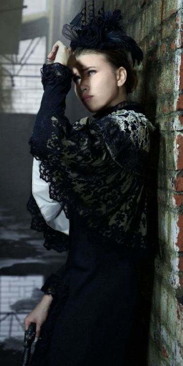  Steampunk Shawl Black/White RQ-BL SP118bw  4