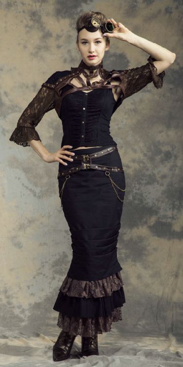  Steampunk Long Skirt Black RQ-BL SP145bk  1