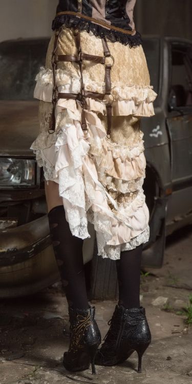 Юбка Steampunk Long skirt White RQ-BL SP167w Изображение 7