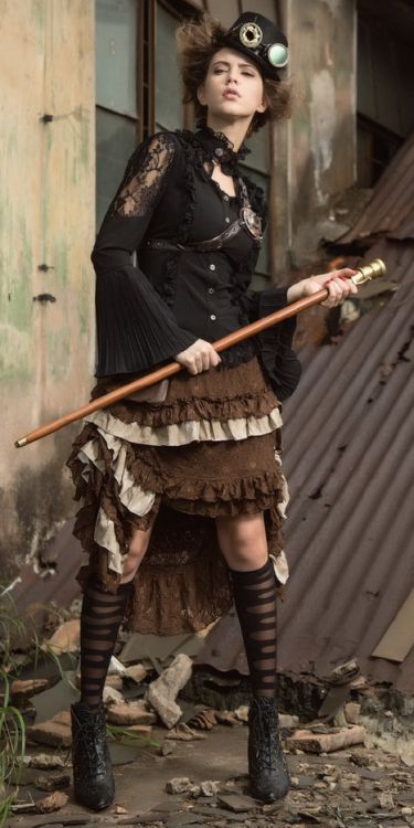 Юбка Steampunk Long skirt Brown RQ-BL SP167cf Изображение 3