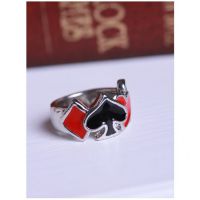  black heart red quare ring RQ-BL 1012sv -  