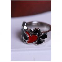  black heart red quare ring RQ-BL 1012sv -  