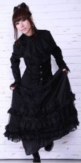 Юбка maxi ruffles skirt RQ-BL 21040bk / Аниме / Косплей / Лолита / - маленькая картинка