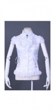 Блузка c жабо short sleeves shirt RQ-BL 21061w / Аниме / Косплей / Лолита / - маленькая картинка