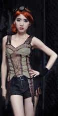 Жилет zipper up corset with shoulderer strap RQ-BL SP048cf / Аниме / Косплей / Лолита Милитари / - маленькая картинка