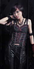 Жилет =zipper up corset with shoulderer strap= RQ-BL SP048br / Аниме / Косплей / Лолита / - маленькая картинка