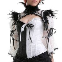 Накидка feather lace shrug RQ-BL 21080bw / Аниме / Косплей / Лолита / - маленькая картинка