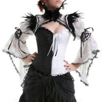 Накидка feather lace shrug RQ-BL 21080bw / Аниме / Косплей / Лолита / - маленькая картинка