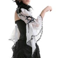 Накидка feather lace shrug RQ-BL 21080bw / Аниме / Косплей / Лолита / - маленькая картинка
