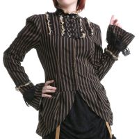 Блузка Strip shirt Coffee RQ-BL SP106cf - маленькая картинка
