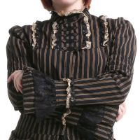 Блузка Strip shirt Coffee RQ-BL SP106cf - маленькая картинка