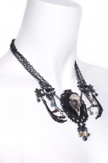 Колье Gothic Birdhead skull necklace Black RQ-BL 1036bk - маленькая картинка
