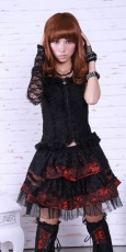 Юбка с гетрами Gothic short skirts Black/Red RQ-BL 21050br - маленькая картинка