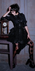 Юбка Gothic Half Long Skirt Black RQ-BL 21157bk - маленькая картинка