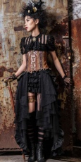 Юбка Steampunk maxi ruffle skirt Black RQ-BL SP100bk - маленькая картинка