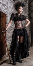 Юбка Steampunk maxi ruffle skirt Black RQ-BL SP100bk - маленькая картинка