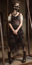 Юбка Steampunk Long skirt Black RQ-BL SP166bk - маленькая картинка