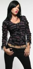 Кофта CULT CLASSIC LACE UP SLEEVE ZIP HOODIE Lip Service #56-312 - маленькая картинка