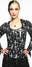 Кофта CULT CLASSIC LACE UP SLEEVE ZIP HOODIE Lip Service #56-312 - маленькая картинка