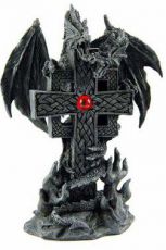 Статуэтка Dragon Twin Heads On Cross H14xw7.5cm Cleopatra 92993 - маленькая картинка