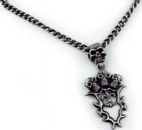  Necklace Pewter With Four Skulls Cleopatra 91311 -  