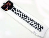 Перчатки Arm Warmer White Bows With Black Design Cleopatra 91809 - маленькая картинка