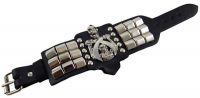 Браслет Bracelet Black Skeleton With Studs Leather Look Cleopatra 96385 - маленькая картинка