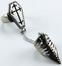 Кольцо Ring Pewter Long Nail Coffin With Cross Cleopatra 93810 - маленькая картинка