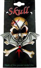 Кулон Pendant Pewter Bat With Red Stone 8cm Width Cleopatra 91256 - маленькая картинка