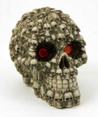 Статуэтка Skull Head With Red Eyes Ivory Cleopatra 98776 - маленькая картинка