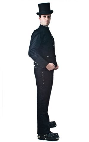 Мужской черный жилет на пуговицах Loki Mens Waistcoat Necessary Evil N1132 / Готический стиль / Изображение 2