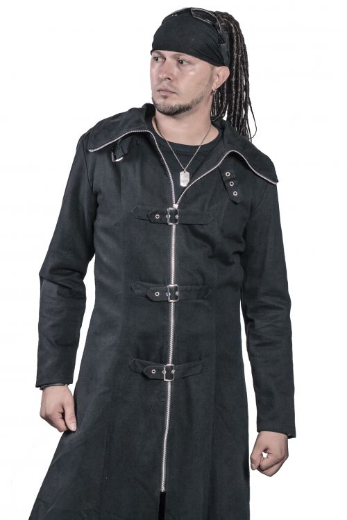 Рок пальто на молнии с капюшоном =Men's Highwayman Full Length Coat= Necessary Evil NE09018 / Панк Рок Хард Рок / Изображение 3
