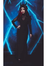 Черное полупрозрачное платье NECESSARY EVIL AMATERASU MESH MAXI DRESS Necessary Evil N1339 / Готический стиль / - маленькая картинка
