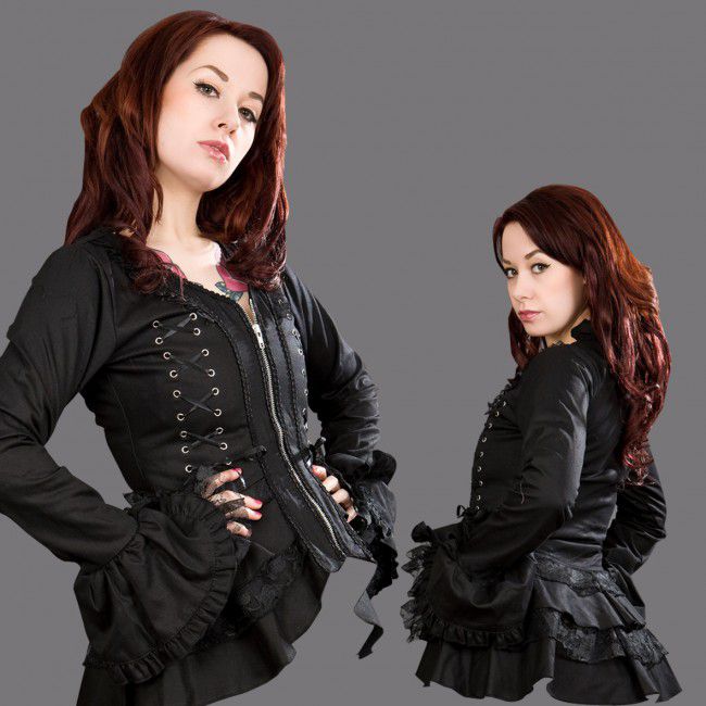  Gothic black twill jacket - Attitude Burleska attitude-jacket-black-twill  1