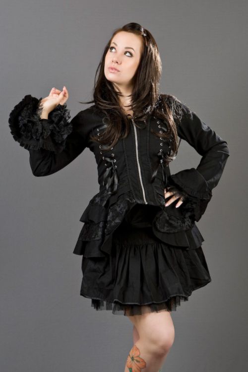  Gothic black twill jacket - Attitude Burleska attitude-jacket-black-twill  2