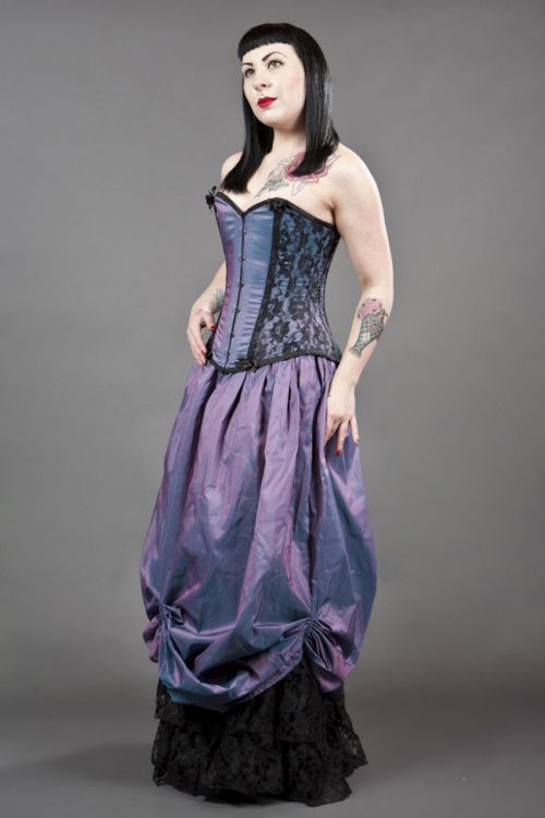  Chantelle overbust steel boned corset in lilac taffeta Burleska chantelle-overbust-corset-lilac-taffeta  1