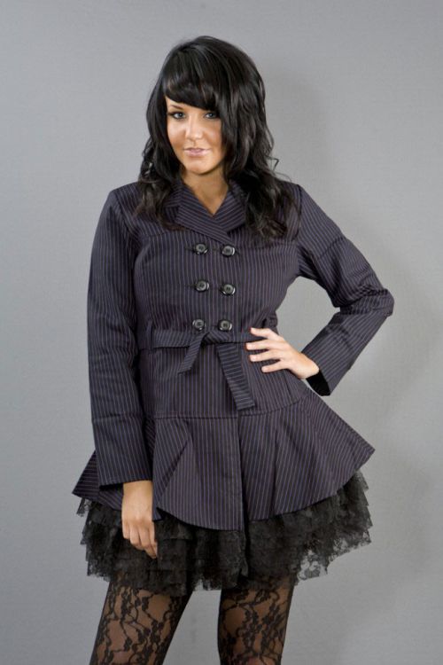  Dark ladies gothic jacket in black and purple stripes Burleska dark-jacket-purple-stripe  1