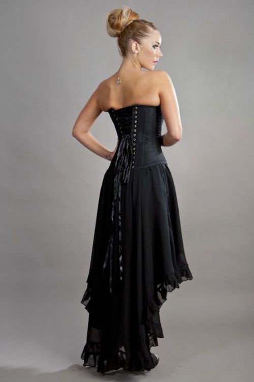  Elizium victorian high low skirt in black chiffon Burleska elizium-skirt-black-chiffon  2