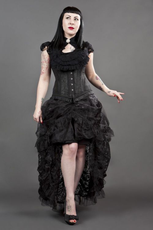  Elvira long gothic skirt in black organza Burleska elvira-skirt-black-organza  1