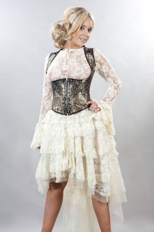  Juliette burlesque underbust halter corset in gold king brocade Burleska juliette-underbust-corset-king-gold-brocade  1
